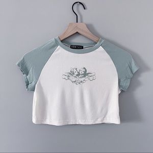 sage green baby tee